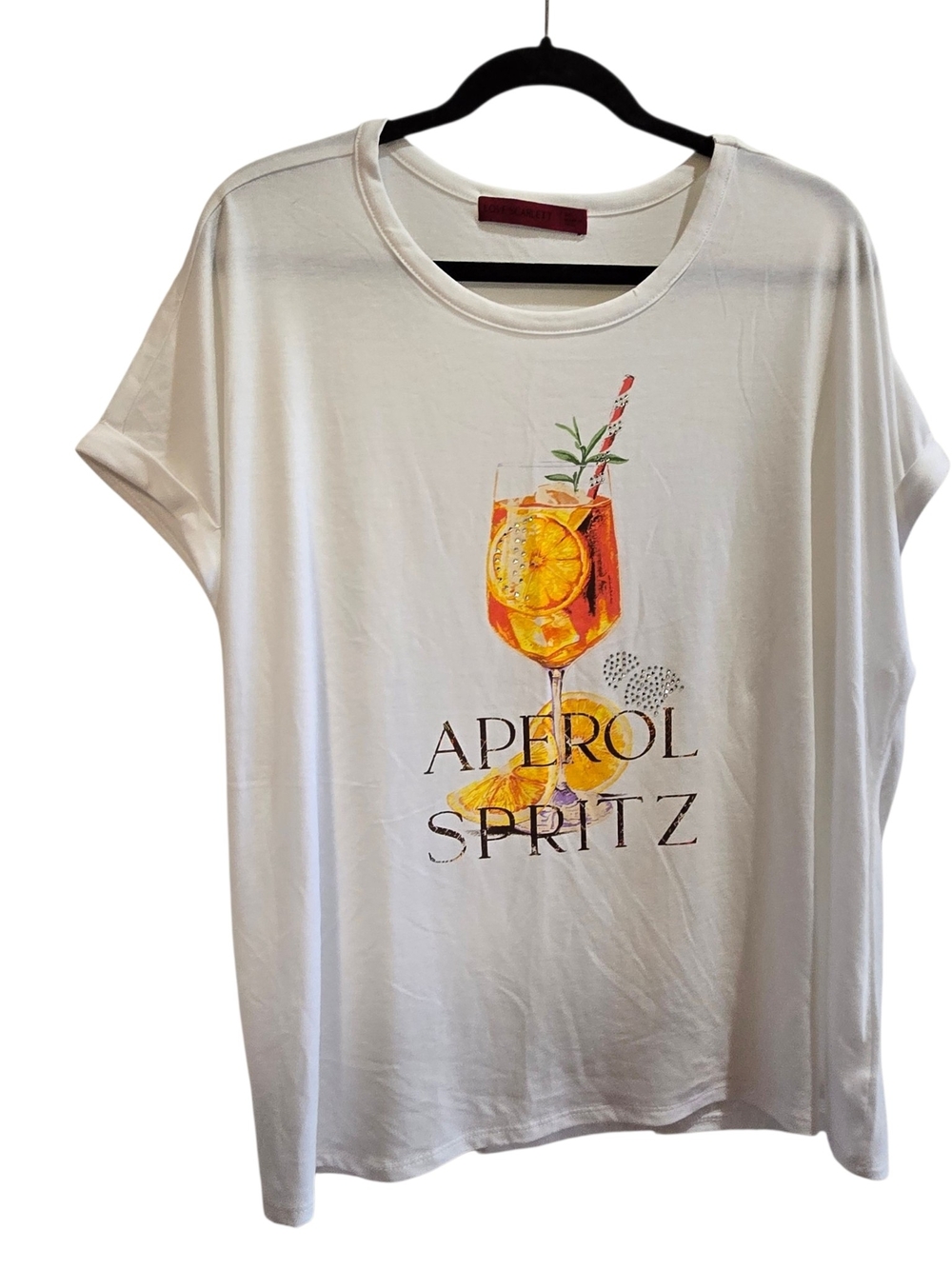 White 'Aperol Spritz' Graphic Short Sleeve Tee - Picture 2 of 5